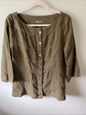 Elemente Clemente Olive Green Shirt, size 3
